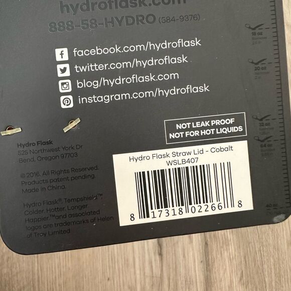 Hydro Flask Wide Mouth Straw Lid Cobalt Blue - Lid & 2 Straws - Unused - Picture 5 of 5